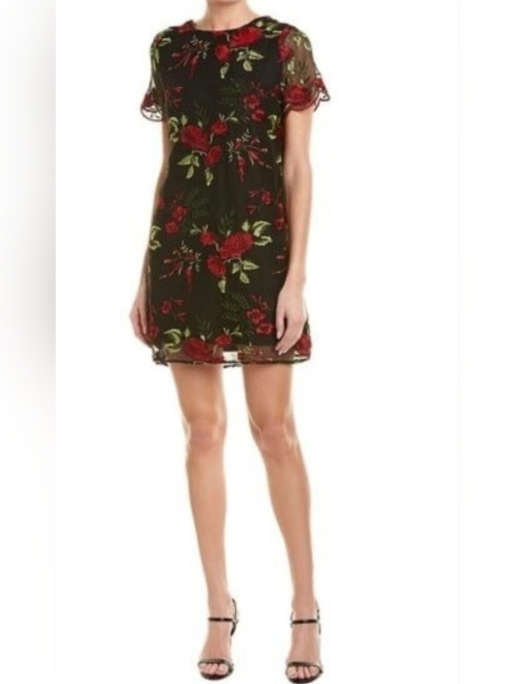 Show Me Your Mumu NWT Backless Mini Dress w/ Embroidered Floral Overlay Med